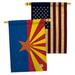 Breeze Decor Arizona State 2-Sided Polyester 3'3 x 2'3 ft. House Flag in Black/Blue/Red | 40 H x 28 W in | Wayfair