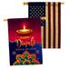 Ornament Collection 2-Sided Polyester 3'3 x 2 ft. House Flag in Blue/Red | 40 H x 28 W in | Wayfair OC-FR-HP-192486-IP-BOAA-D-US21-OC