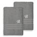 Lark Manor™ Alamanno Monogrammed 2 Piece 1 Turkish Cotton Bath Sheet Towel Set Terry Cloth/Turkish Cotton in Gray | Wayfair