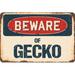 SignMission Beware of Gecko Sign Plastic in Blue/Brown/Red | 5 H x 7 W x 0.1 D in | Wayfair Z-D-5-BW-Gecko