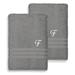 Lark Manor™ Alamanno Monogrammed 2 Piece 1 Turkish Cotton Bath Sheet Towel Set Terry Cloth/Turkish Cotton in Gray | Wayfair