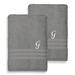 Lark Manor™ Alamanno Monogrammed 2 Piece 1 Turkish Cotton Bath Sheet Towel Set Terry Cloth/Turkish Cotton in Gray | Wayfair