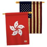 Breeze Decor Hong Kong House Flags Pack Nationality Regional Yard Banner 28 X 40 Inches Double-Sided Decorative Home Decor in Red | Wayfair