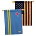 Breeze Decor Aruba 2-Sided Polyester 3'3 x 2'3 ft. House Flag in Black/Blue/Yellow | 40 H x 28 W in | Wayfair BD-CY-HP-108340-IP-BOAA-D-US15-BD
