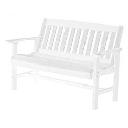 Wildridge Plastic Garden Outdoor Bench Plastic in White | 36 H x 56 W x 25 D in | Wayfair LCC-225-white