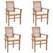 Winston Porter Patio Dining Chairs Outdoor Folding Chair w/ Cushions Solid Wood Teak Wood in Brown | 37.01 H x 24.41 W x 22.24 D in | Wayfair