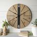 Gracie Oaks Oversized Amichai 26" Wall Clock Wood in Brown/White | 26 H x 26 W x 1.25 D in | Wayfair C50C4EC20AB943DB884C7D4E3ACC9F93