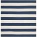 Blue/Navy 60 x 0.16 in Area Rug - Beachcrest Home™ Brookvale Striped Handmade Flatweave Cotton Navy/Ivory Area Rug Cotton | 60 W x 0.16 D in | Wayfair