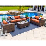 Latitude Run® Centralmont Wicker/Rattan 6 - Person Seating Group w/ Cushions Synthetic Wicker/All - Weather Wicker/Wicker/Rattan in Gray | Outdoor Furniture | Wayfair