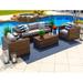Latitude Run® Centralmont Wicker/Rattan 5 - Person Seating Group w/ Cushions Synthetic Wicker/All - Weather Wicker/Wicker/Rattan in Gray | Outdoor Furniture | Wayfair