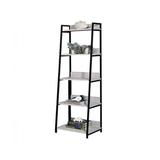 Latitude Run® Gambell Steel Ladder Bookcase in White/Black | 67 H x 16 W x 16 D in | Wayfair 9F0B575C71364BC88B5D9F1F9B7B3AEE