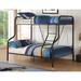 Isabelle & Max™ Twin Over Full Bunk Bed In Sandy Black Metal in Black/Gray, Size 63.0 H x 57.0 W x 79.0 D in | Wayfair
