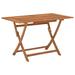 Red Barrel Studio® Outdoor Dining Table Folding Garden Patio Table Solid Eucalyptus Wood in Brown/White | 29.53 H x 27.6 W x 47.2 D in | Wayfair