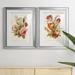 Red Barrel Studio® Antique Floral Bouquet III Premium Framed Print - Ready To Hang Paper, in Black/Blue/Green | 36.5 H x 53 W x 1 D in | Wayfair