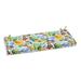 Alcott Hill® Izobel Florals & Leaves Indoor/Outdoor Bench Cushion Polyester in Green/Gray/Blue | 3 H x 45 W x 18 D in | Wayfair