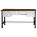 Gilchrist 5 Drawer Desk Wood/Metal in Brown/White Laurel Foundry Modern Farmhouse® | 31.25 H x 61 W x 22 D in | Wayfair