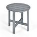 Costway 18 Inch Patio Round Side Wooden Slat End Coffee Table for Garden-Gray