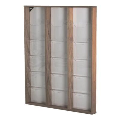 update displays Wand-Prospekthalter »WoodMagazine« 15x DIN A4 braun, 77.5x96.6x7.5 cm Image
