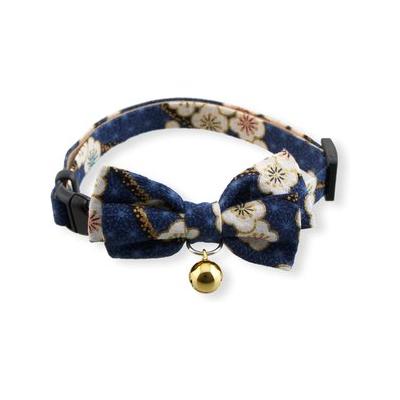 Necoichi Hanami Bow Tie Breakaway Cat Collar, Navy