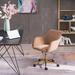 Modern Velvet Material Adjustable Height 360 revolving Home Office Chair,Gold Metal Legs & Universal Wheel,Light Coffee