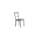 House Marchese Side Chair, Two Tone Gray Fabric & Pearl Gray Finis, Padded Seat