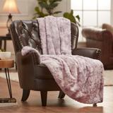 Chanasya Faux Fur Wolf Throw Blanket With Reversible Sherpa