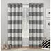 ATI Home Rugby Sateen Room Darkening Blackout Grommet Top Curtain Panel Pair