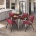 Kahlo 42" Round Breakroom Table- Cherry/ Chrome & 4 'M' Stack Chairs- Black