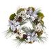 24" Silver Poinsettia, Hydrangea and Pinecones Christmas Wreath - Green - 24