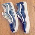 Vans Shoes | Denim Blue Vans Size 9 | Color: Blue/White | Size: 9