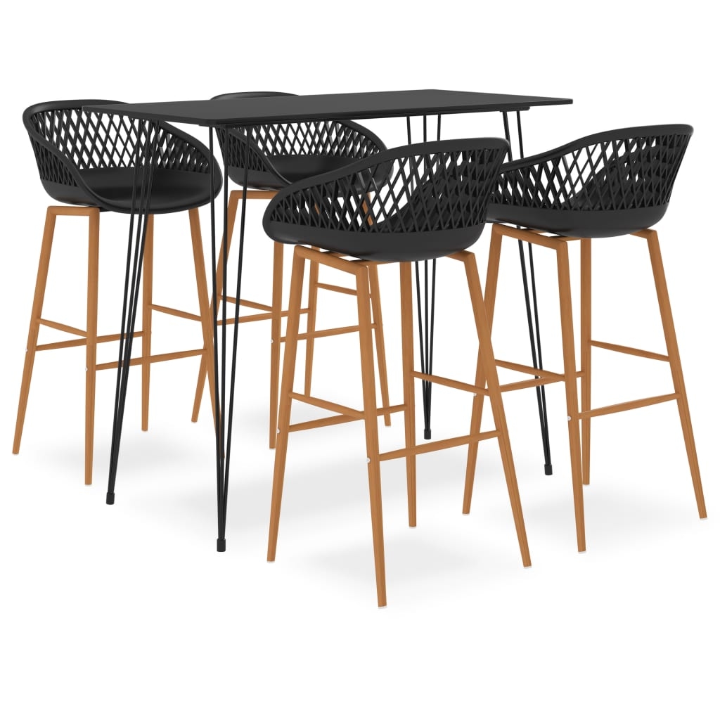 vidaXL 5-tlg. Bar-Set Schwarz Image