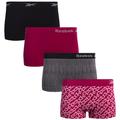 Reebok Women's Underwear - Seamless Boyshort Panties (4 Pack), Grey/Stripe/Black/Red, XL