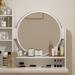 Timechee Makeup Vanity Set with Round Mirror, Drawers & Shelves - White - 31.5''L x 15.7''W x 52''H