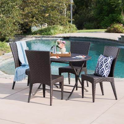Christopher Knight Home Outdoor Dining Sets On Accuweather - Delani 5pc Wicker Patio Dining Set Christopher Knight Home