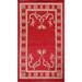 Vegetable Dye Red Art Deco Oriental Area Rug Hand-knotted Wool Carpet - 5'1" x 8'4"