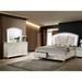 Xian Glam White Solid Wood 2-Piece Platform Bed and Dresser Set with LED by Furniture of America