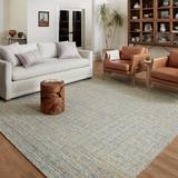 Blue/Brown 138 x 102 x 0.38 in Area Rug - Chris Loves Julia x Loloi Polly Checkered Hand-tufted Blue/Sand Area Rug /Jute & Sisal | Wayfair