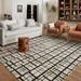 White 93 x 0.38 in Area Rug - Chris Loves Julia x Loloi Polly Checkered Hand Tufted Jute/Sisal/Wool Black/Ivory Area Rug Wool/Jute & Sisal | Wayfair