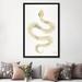 The Twillery Co.® Strickler Gold Snake Skeleton 12.0 H x 8.0 W in No Mat/Wrapped Canvas | 8" H x 12" W x 0.75" D | Wayfair