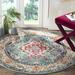 Blue/Pink 60 x 0.45 in Area Rug - Bungalow Rose Isabea Oriental Light Blue/Fuchsia Area Rug | 60 W x 0.45 D in | Wayfair