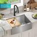KRAUS Kore™ 27" L Farmhouse Apron Front Workstation 16 Gauge Single Bowl Kitchen Sink w/ Accessories in Gray | Wayfair KWF210-27