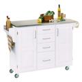 Large White Finish Create a Cart with Stainless Steel Top by Homestyles in Stainless Steel