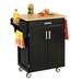 Black Finish Create a Cart with Wood Top by Homestyles in Black Wood