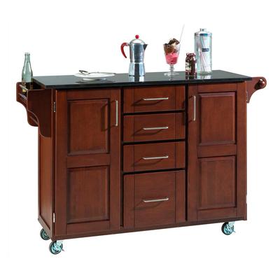 Large Cherry Finish Create a Cart with Black Granite Top by Homestyles in Cherry Black