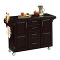 Large Black Finish Create a Cart with Black Granite Top by Homestyles in Black Black