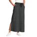 Plus Size Women's Sport Knit Side-Slit Skirt by Woman Within in Heather Charcoal (Size 38/40)