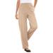 Plus Size Women's 7-Day Knit Ribbed Straight Leg Pant by Woman Within in New Khaki (Size S)