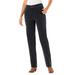 Plus Size Women's Corduroy Straight Leg Stretch Pant by Woman Within in Black (Size 32 W)