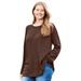 Plus Size Women's Washed Thermal Raglan Sweatshirt by Woman Within in Chocolate (Size 22/24)