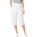 Plus Size Women's Elastic-Waist Knit Capri Pant by Woman Within in White (Size 4X)